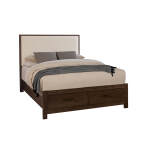 Lodge & Loft Wood Trim Upholstered Storage Bed - Ivory Cream Fabric - 840-551I-050B-502-555; 840-661I-066B-502-666