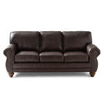 Noble - Top-grain Leather Stationary Sofa - Dark Walnut - FSS64DWLU - Image 3