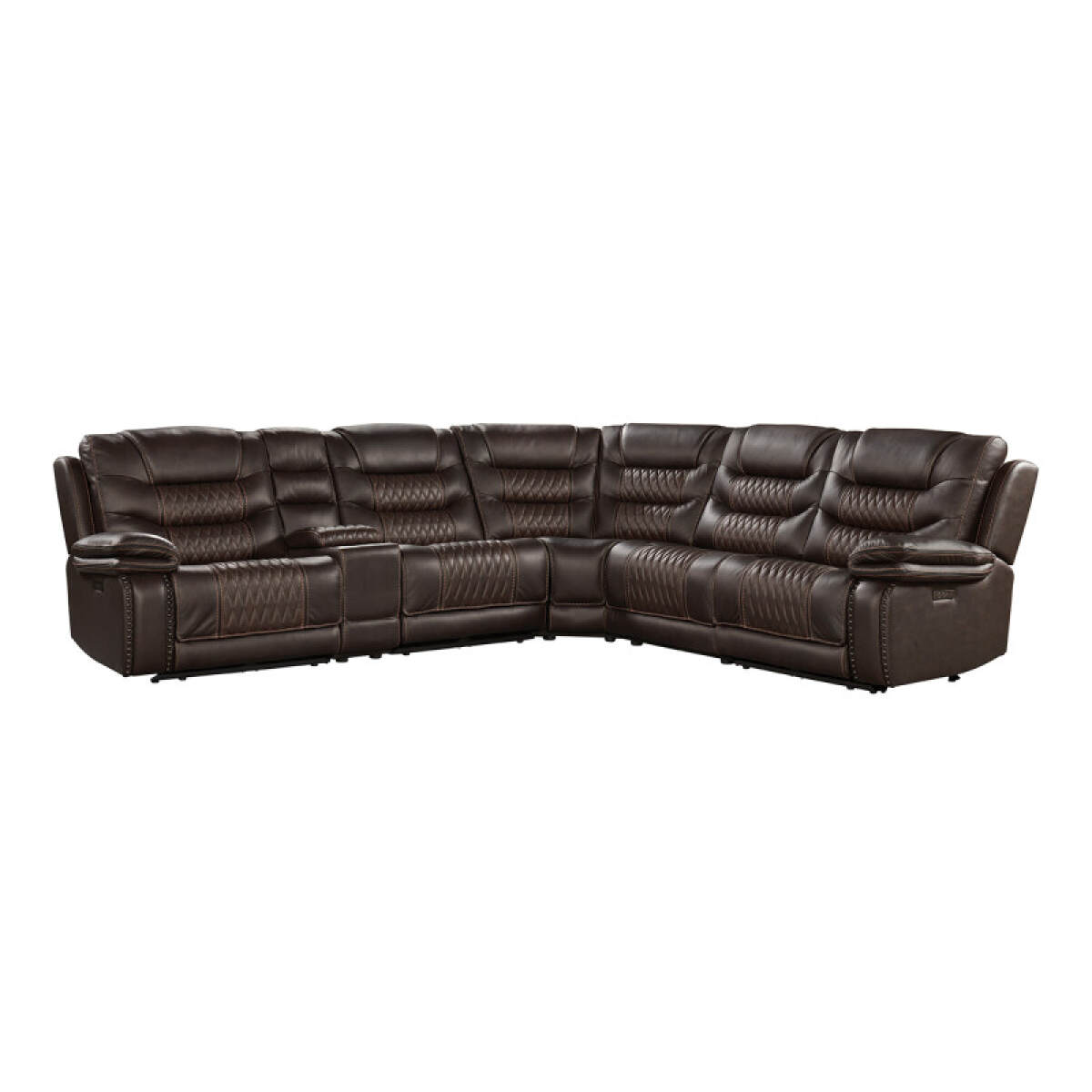 e62d3f002b52b93b65f93c11600534b7 Cody Dual-Power Sectional Set | Dark Brown - Image 1