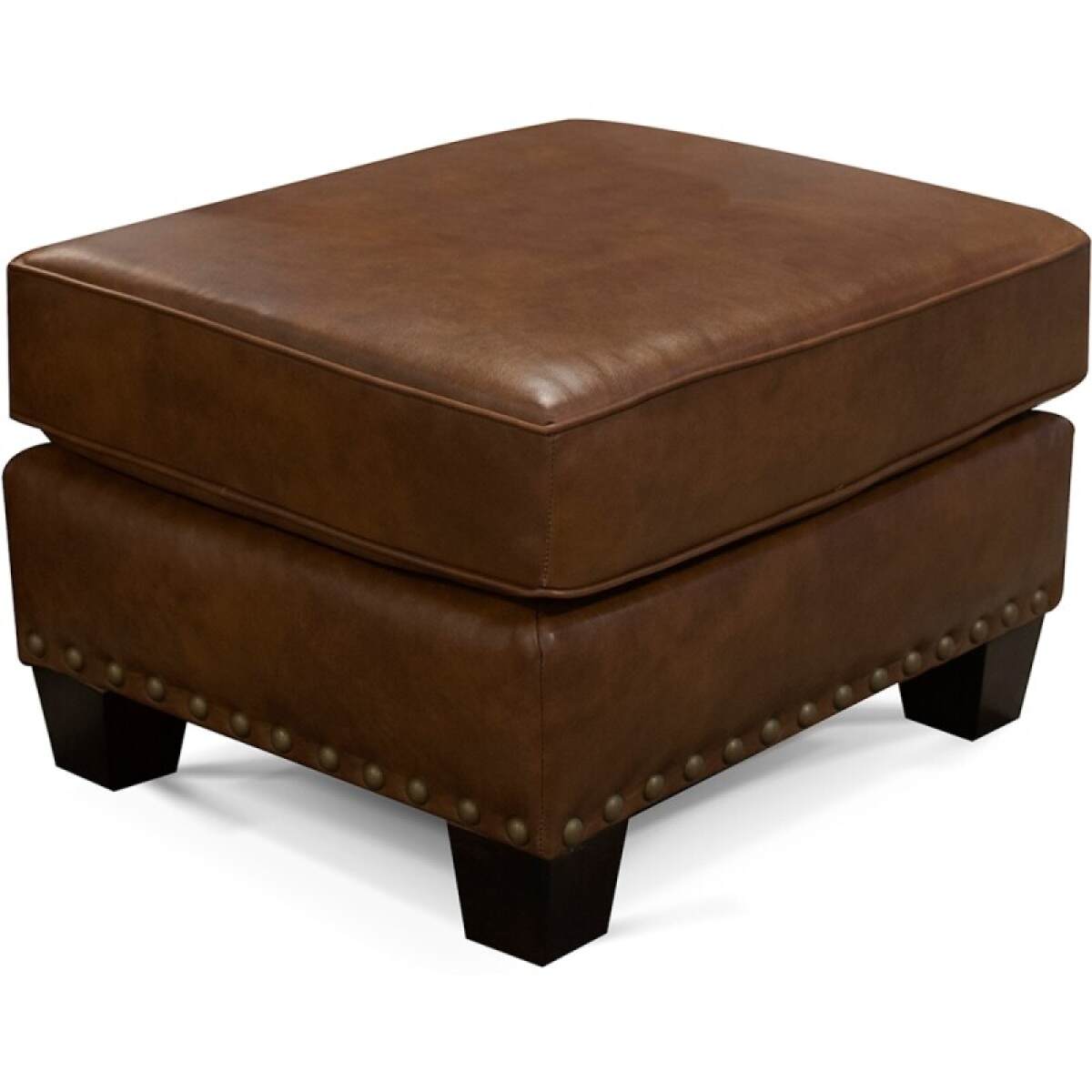 ea0dafc7d5cc2fe3a4b86ec8c67d18a6 Salem Leather Ottoman With Nails - Image 1