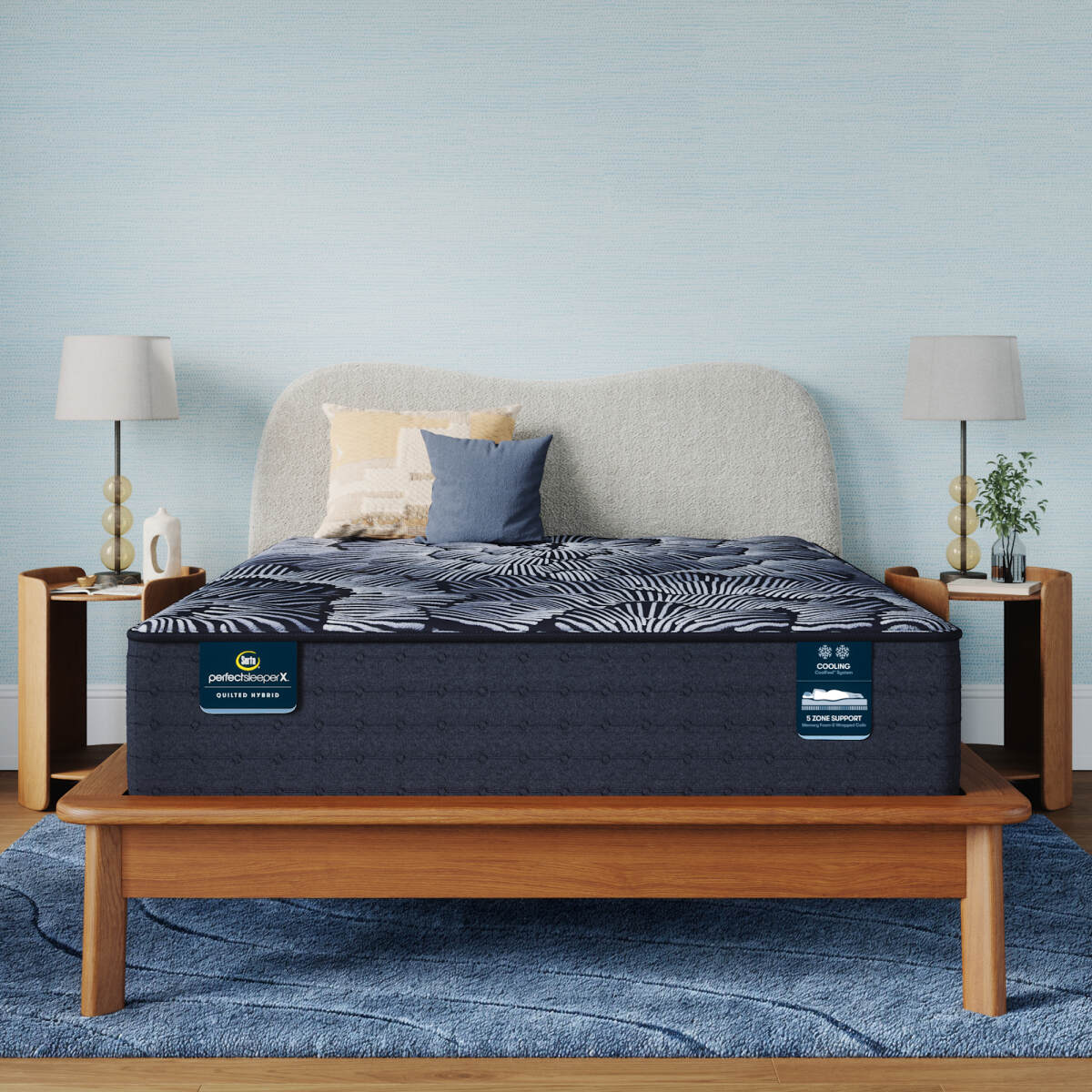 f4020194f9c85b395311c54b049ae09c Perfect Sleeper X Knox 13.75" Hybrid Plush Mattress Low Profile Set -Full - Image 1