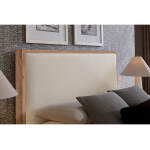 Lodge & Loft Wood Trim Upholstered Storage Bed - Ivory Cream Fabric - 842-551I-050B-502-555; 842-661I-066B-502-666 - Image 7