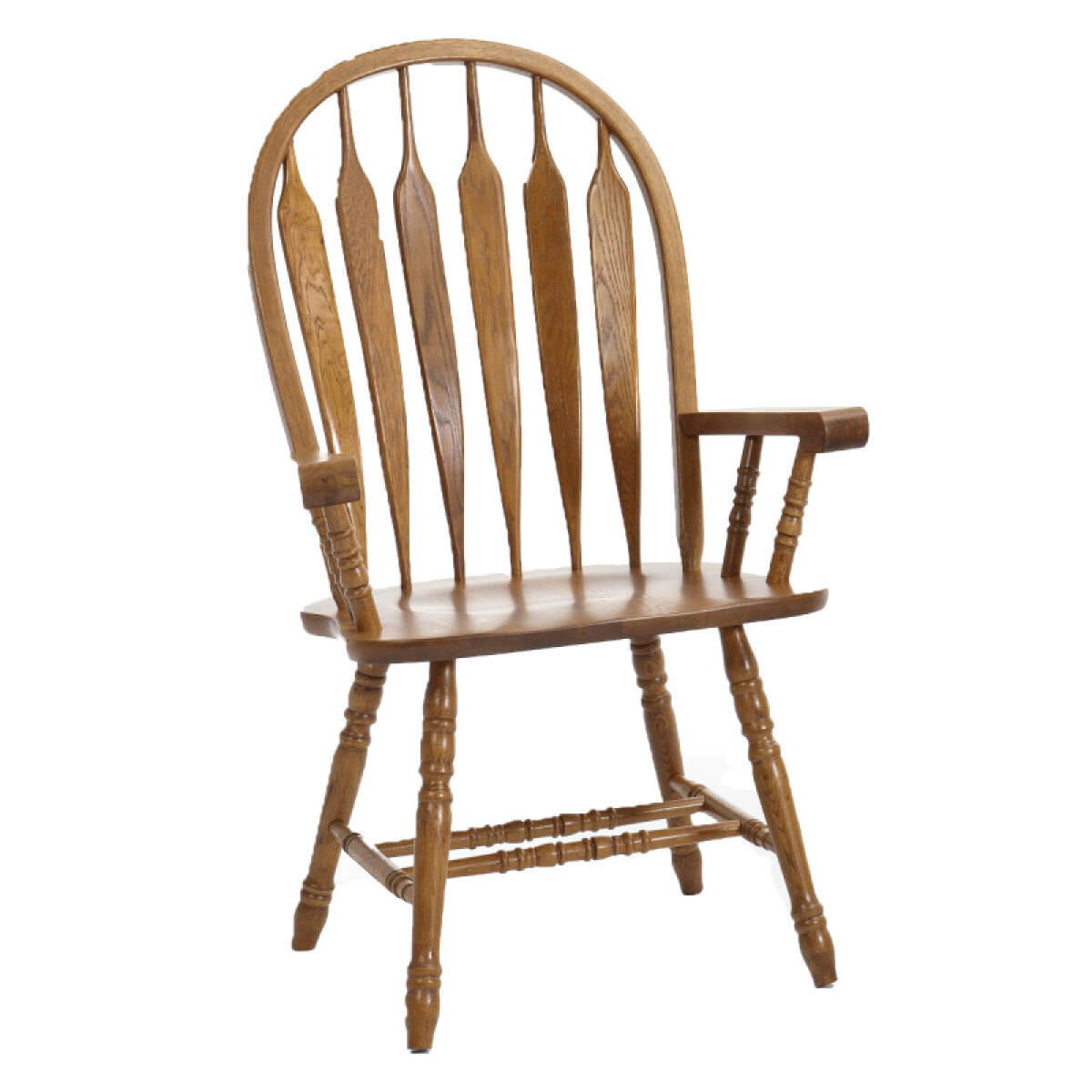 f9265d128b9c62457785cbee17f8d481 Classic Oak Chestnut Arrow Arm Chair - Image 1