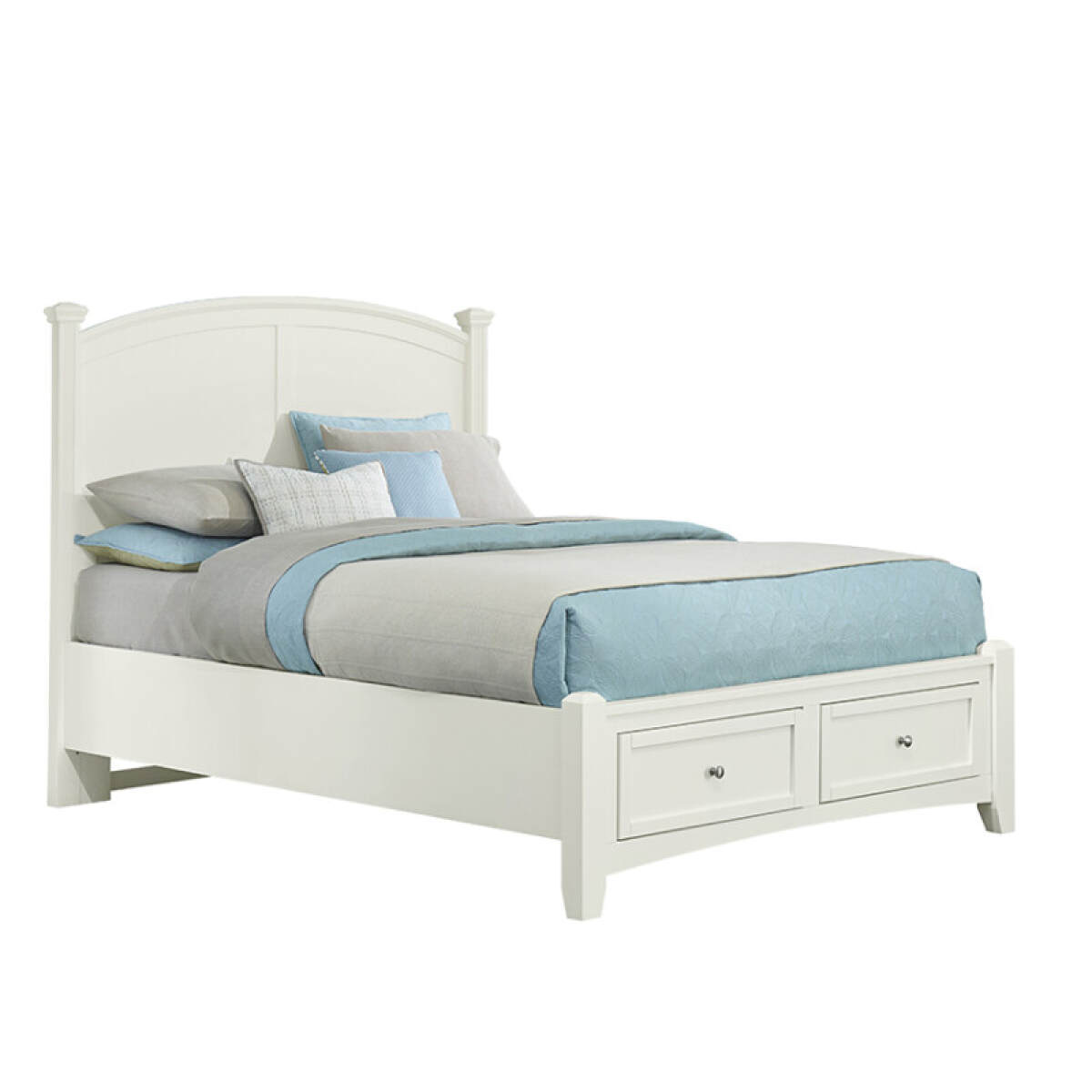 fa02cf379a83cee35a36222796824e51 Bonanza Queen & King Poster Storage Bed - White Finish - BB29-557-050B-502-555 - Image 1