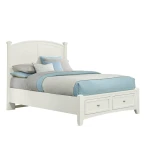 Bonanza Queen & King Poster Storage Bed - White Finish in Queen - BB29-557-050B-502-555