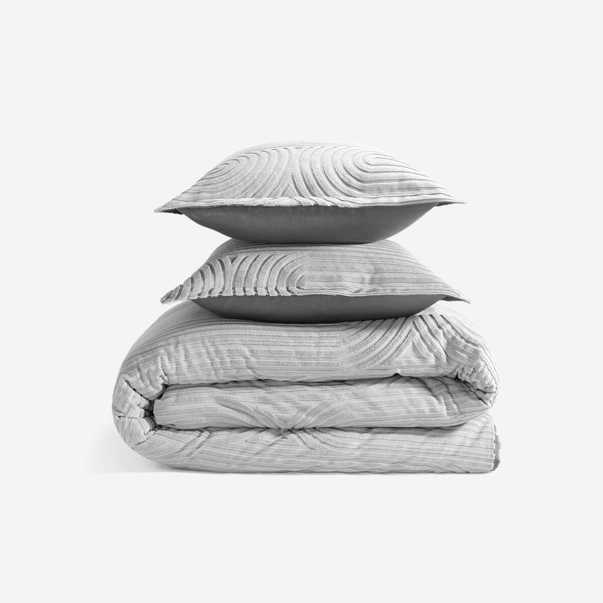 fc24689c248409c3fcf277a14b8f61c6 Performance® Duvet & Sham Set - Racetrack - Light Grey / Queen - Image 1