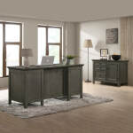 San Mateo 62" Executive Desk | Gray - Image 5