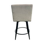 Metal Base Barstool w-Parsons Seat - Champagne Fabric - Image 6
