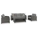 Oasis Court Outdoor Sofa/Chairs/Table Set (Set of 4) - Image 2