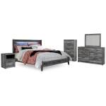 Baystorm King Panel Bed, Dresser, Mirror, Chest and 2 Nightstands