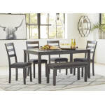 Bridson Dining Table and Chairs with Bench (Set of 6)