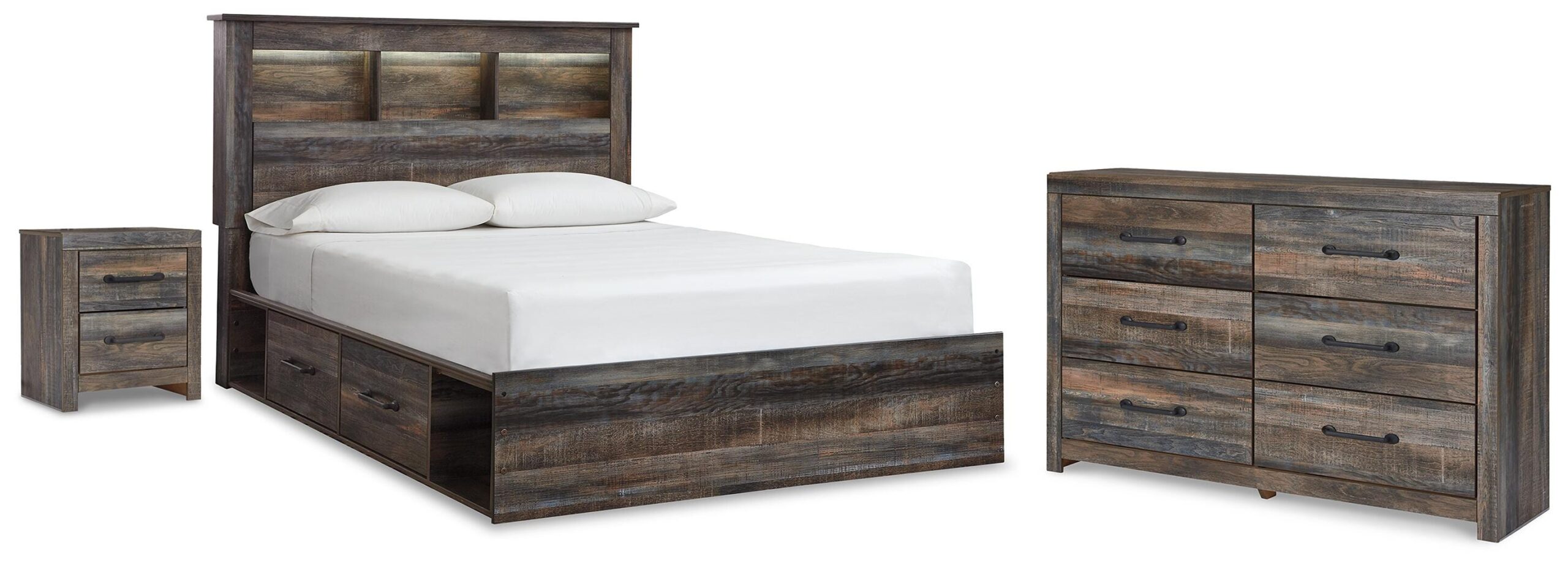020a2840c4b3a6f426c5dbbb5268e094 Drystan Queen Bookcase Bed with Storage, Dresser and Nightstand - Image 1