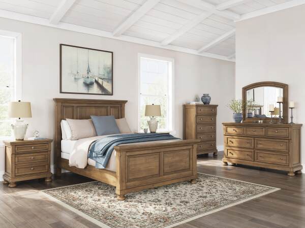 Feddinger Queen Panel Bed, Dresser, Mirror, Chest and 2 Nightstands - Image 3