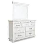 Kanwyn King Panel Bed with Storage, Dresser and Mirror - Image 4