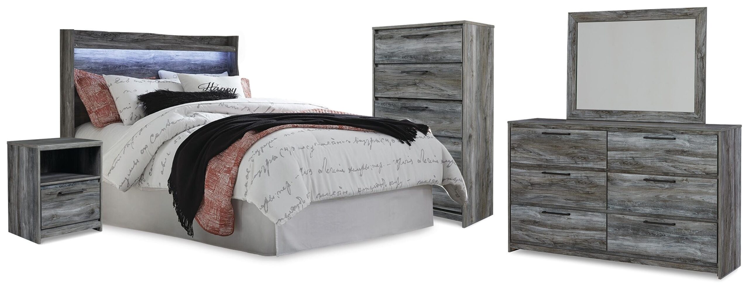 02ea166f0e413fde99893798d8e33572 Baystorm Queen Panel Headboard, Dresser, Mirror, Chest and Nightstand - Image 1