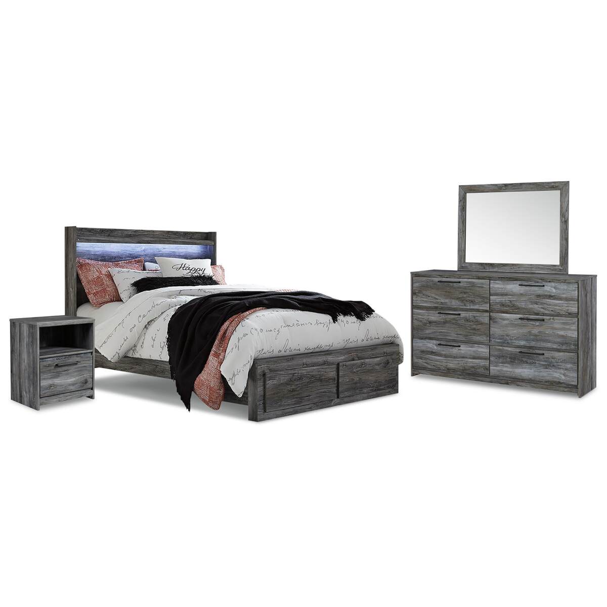 03f255c6f506fa40cb72c251ea18535b Baystorm Queen Panel Storage Bed with Mirrored Dresser and Nightstand - Image 1