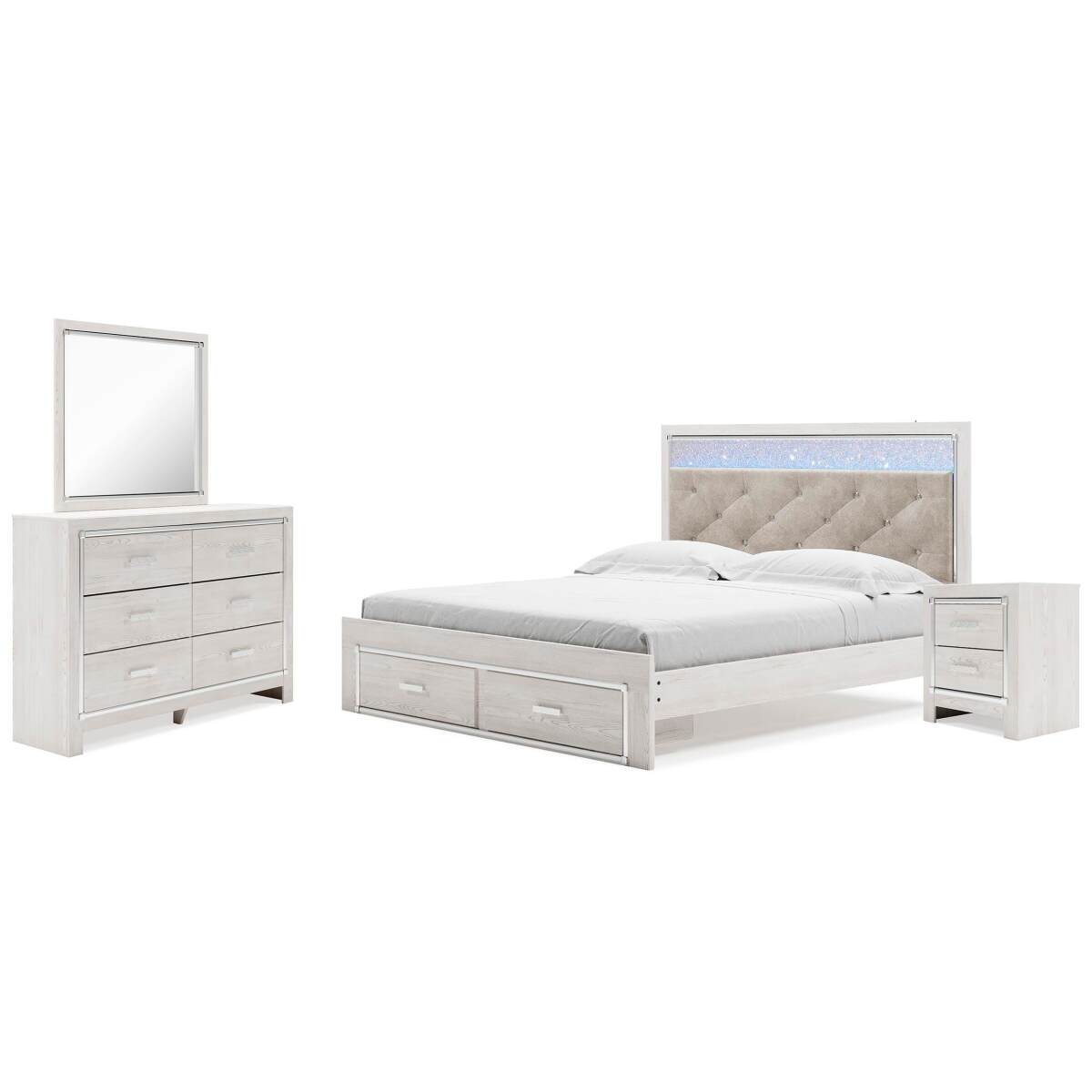 043d0766253095fa1c77e4068192744b Altyra King Upholstered Panel Storage Bed, Dresser, Mirror and Nightstand - Image 1