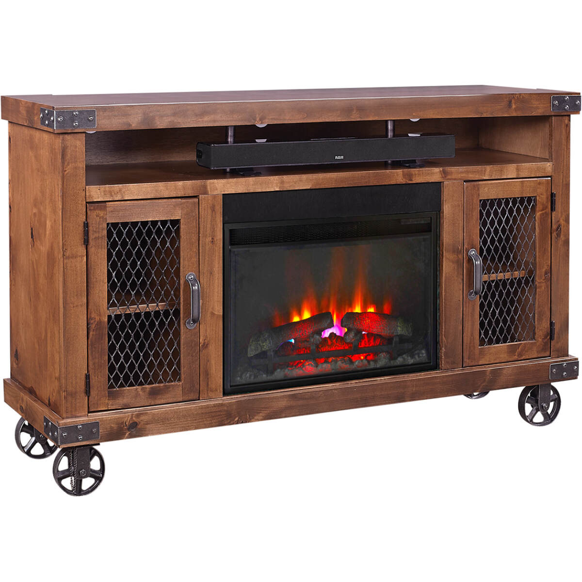 04d8135e26c3e7c755461c4221605b17 Industrial 62" Highboy Fireplace Console DN1901-GHT - Image 1