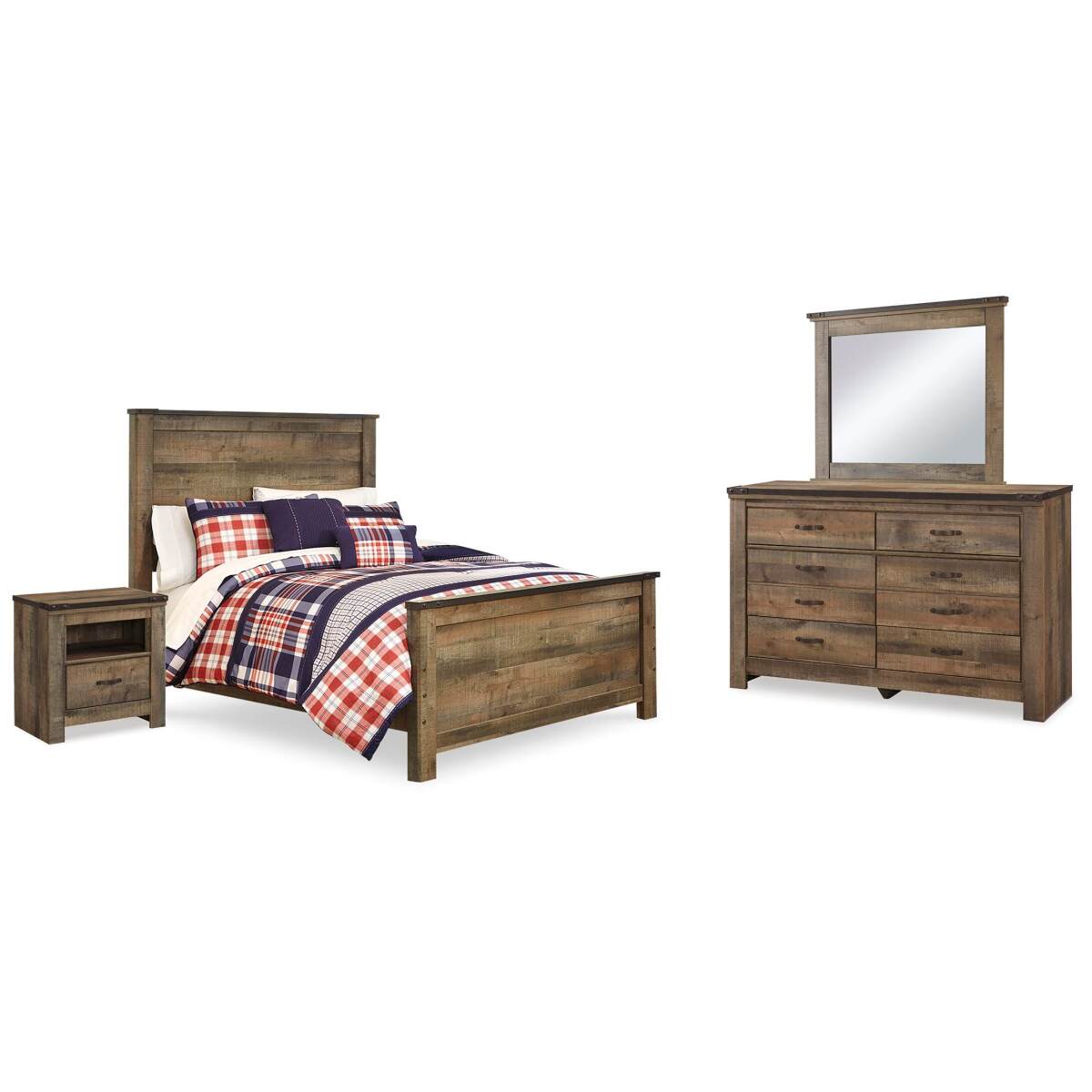 05036b450874fd23ca736616481a7108 Trinell Full Panel Bed, Dresser, Mirror and Nightstand - Image 1