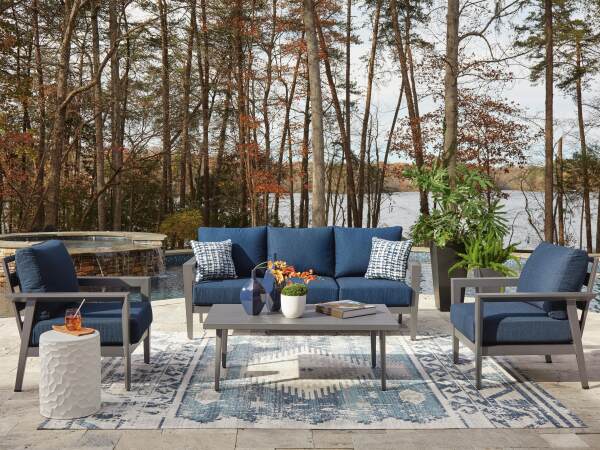 Gali Outdoor Sofa/Chairs/Table Set (Set of 4) - Image 3