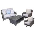 Elite Park Outdoor Loveseat, 2 Lounge Chairs and Coffee Table - Image 2