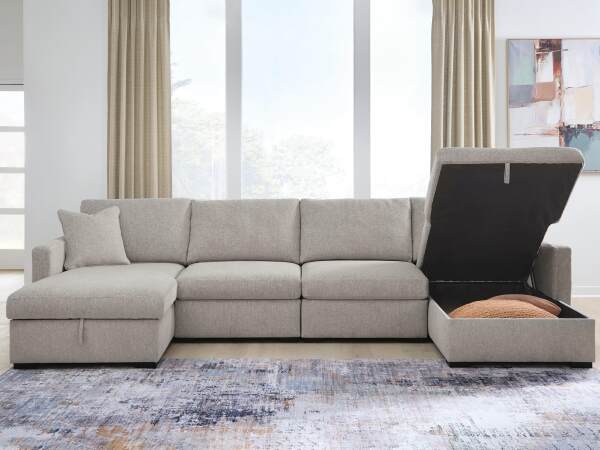 ModMax Luxe 4-Piece Double Storage Chaise Sectional - Image 5