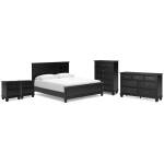 Lanolee California King Panel Bed, Dresser, Chest and 2 Nightstands