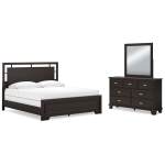 Covetown King Panel Bed, Dresser and Mirror