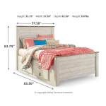 Willowton Full Panel Bed with Storage, Dresser and Mirror - Image 4