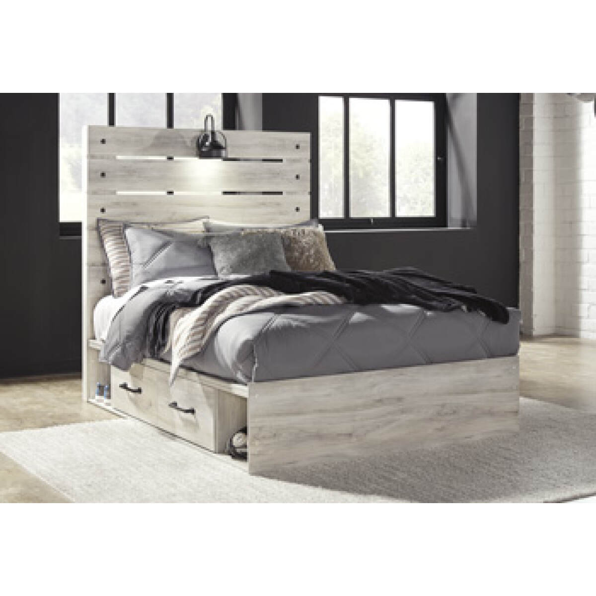 08144faaad5d79cb01e3b152a8137b6c Cambeck Full Panel Bed with 2 Storage Drawers - Image 1