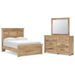 Makidern Full Panel Bed, Dresser and Mirror