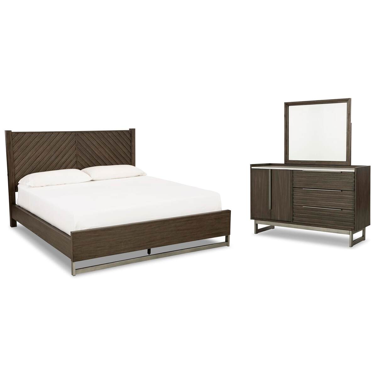 092c51682d20103bb40e9ce284c784a8 Arkenton King Panel Bed, Dresser and Mirror - Image 1