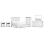 Bostwick Shoals Full Panel Bed, Dresser, Mirror, Chest, and 2 Nightstands