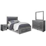 Lodanna Queen Panel Storage Bed with Mirrored Dresser and Nightstand