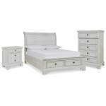 Robbinsdale Full Sleigh Storage Bed, Chest and Nightstand