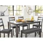 Bridson Dining Table and Chairs with Bench (Set of 6) - Image 5