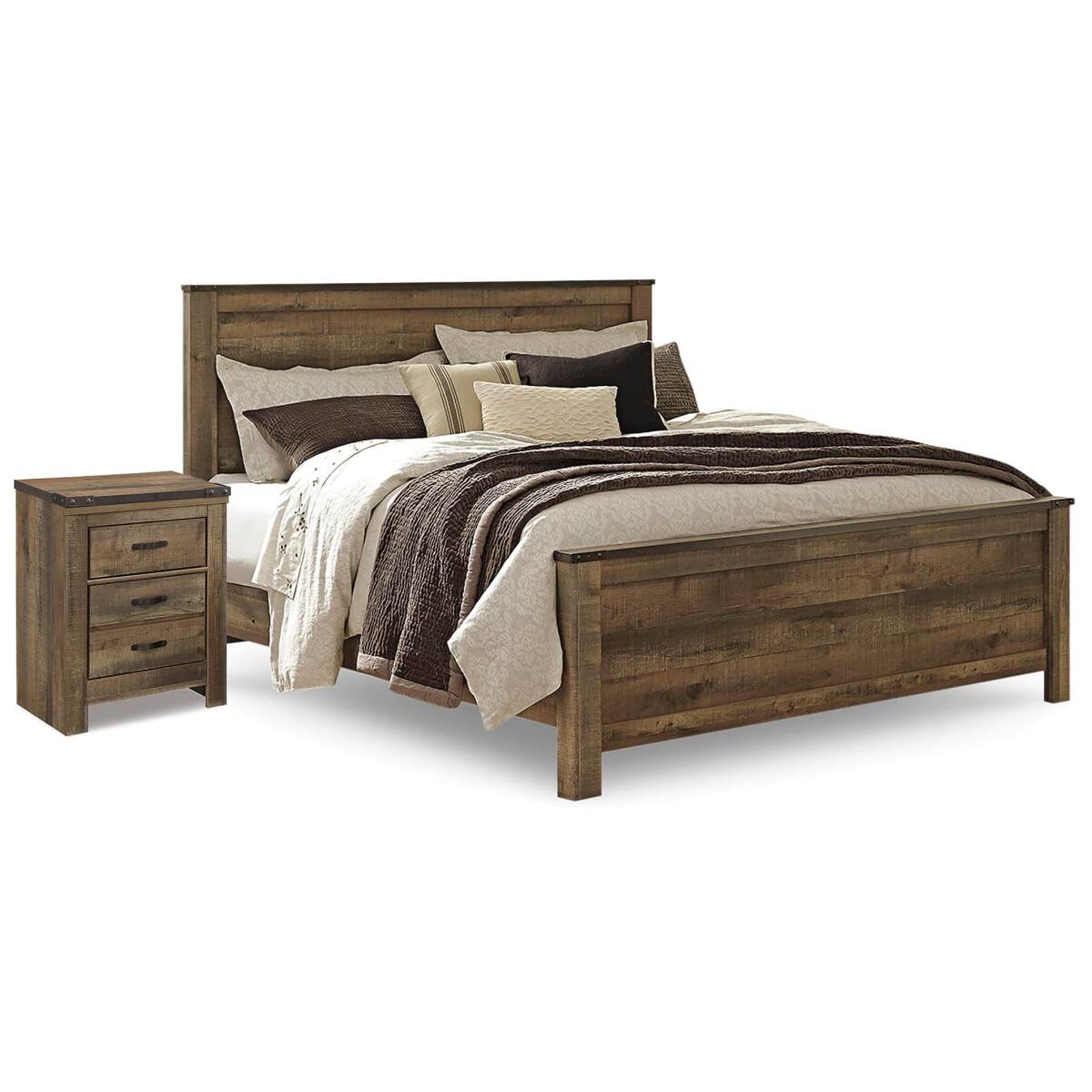 0b85285801a481d2640fd94b38a65cdc Trinell King Panel Bed and Nightstand - Image 1