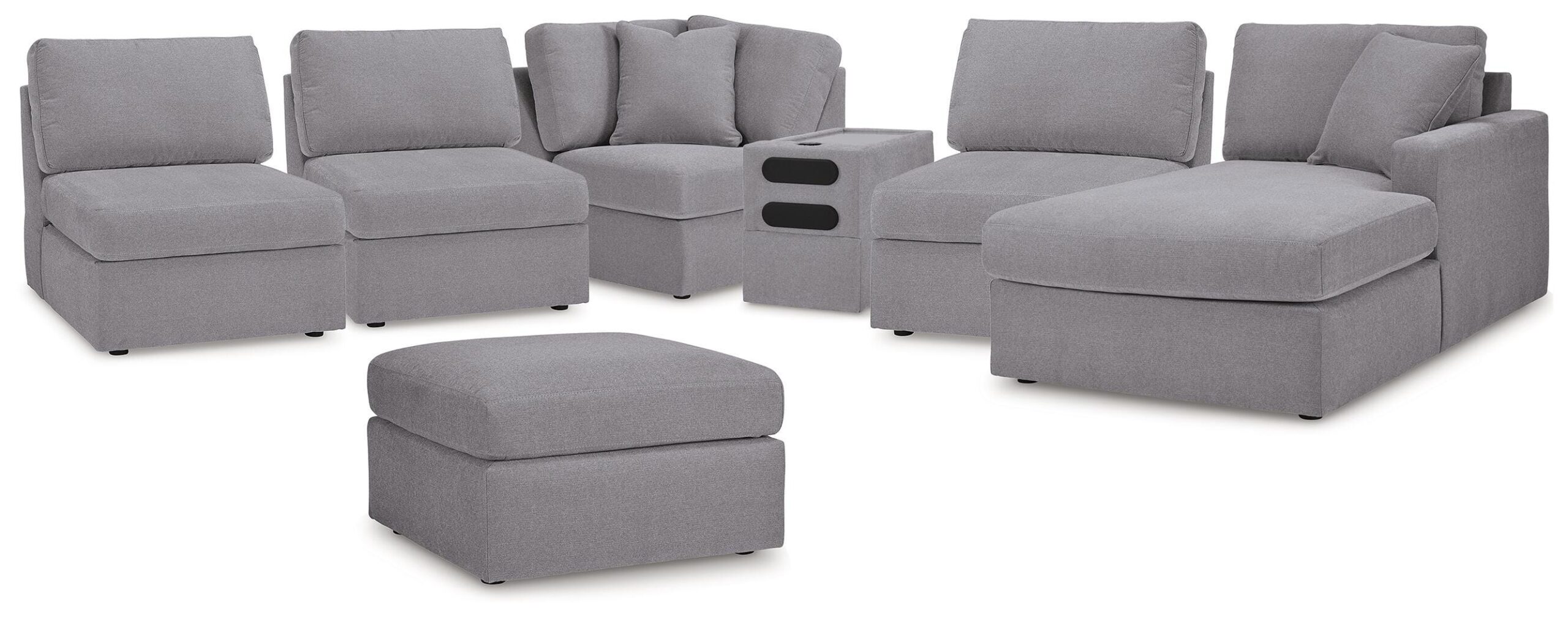 0b9548e8f1ddcd9c2b5b3f97d9eec817 Modmax 6-Piece Sectional with Chaise and Ottoman - Image 1