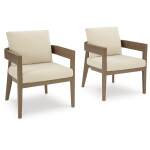 Serene Bay Outdoor Dining Arm Chair with Cushion (Set of 2) - Image 2
