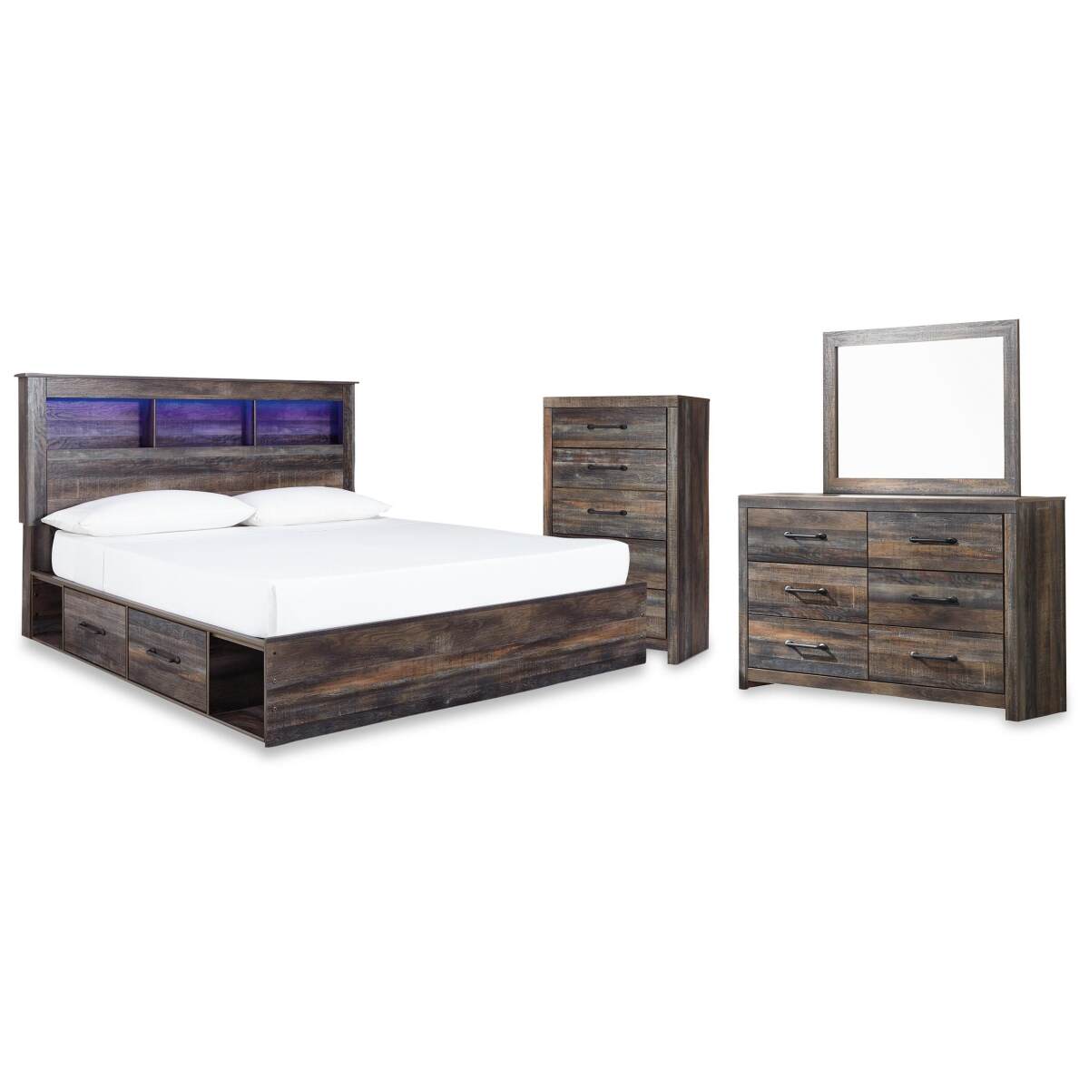 0d5bc836c92cb9dc632c5c941c1183ec Drystan King Storage Bed, Dresser, Mirror and Chest - Image 1