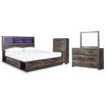 Drystan King Storage Bed, Dresser, Mirror and Chest