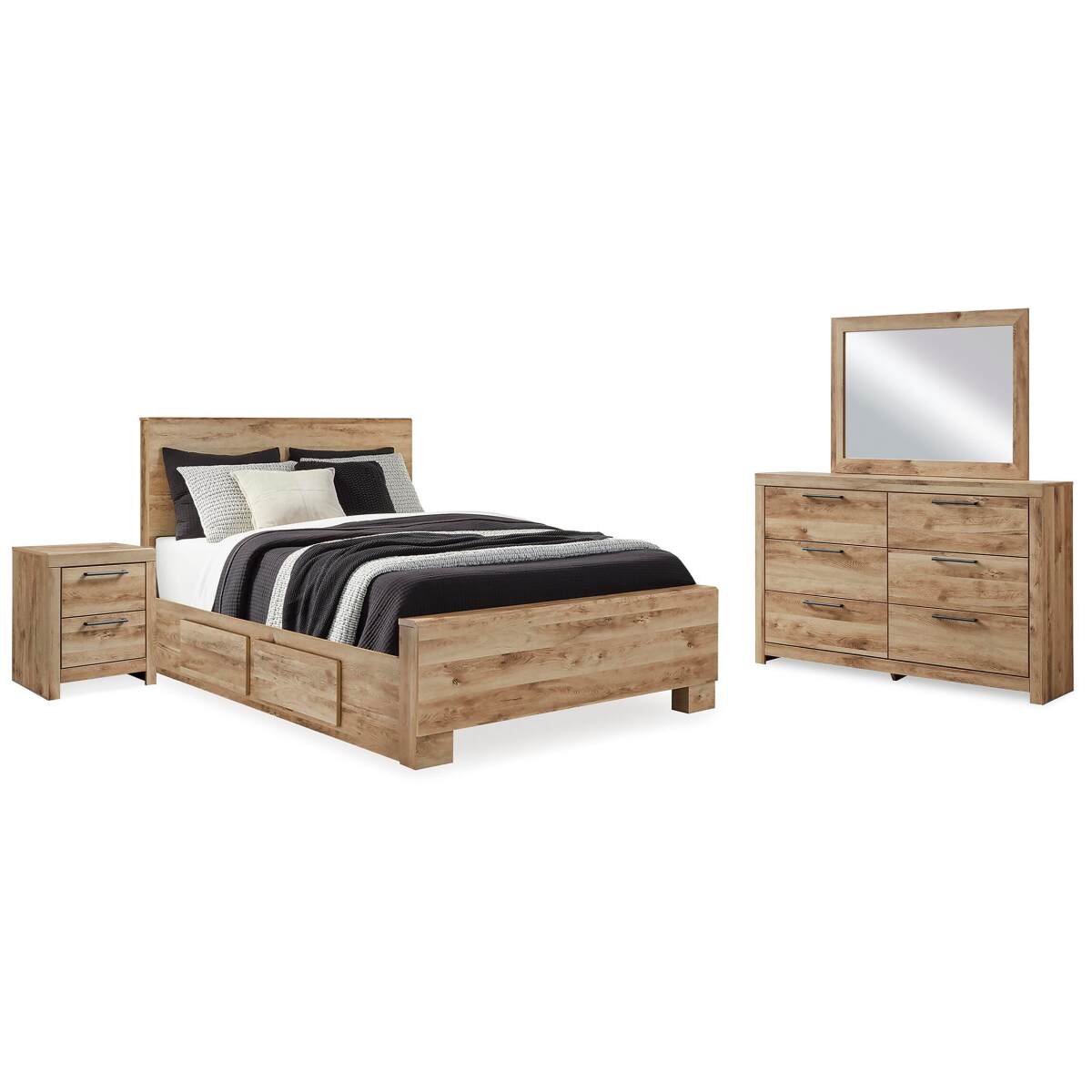 0d5ce88f06683a04a002f89dd8447d3f Hyanna Queen Panel Bed with Storage, Dresser, Mirror and Nightstand - Image 1