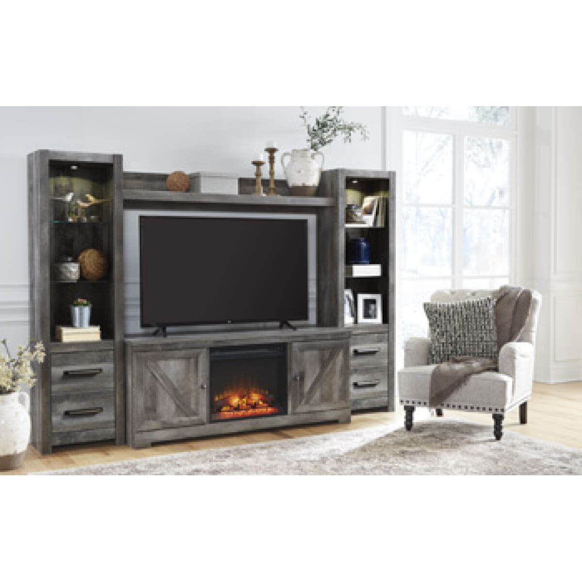 0e42d46bf0890ef0599d30f66690b571 Wynnlow 4-Piece Entertainment Center with Electric Fireplace - Image 1