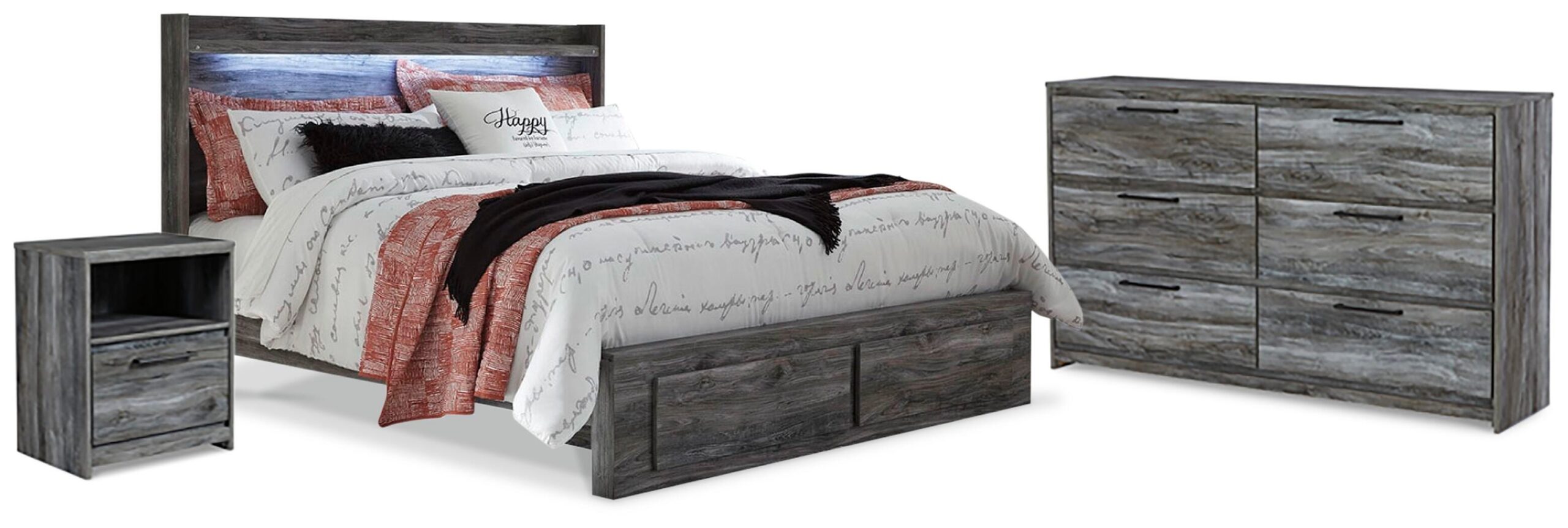 0f31a6154878b3c0853d56db2738c5b5 Baystorm King Panel Storage Bed, Dresser and Nightstand - Image 1