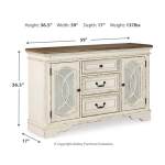 Realyn Dining Table and 6 Chairs with Server - Image 13