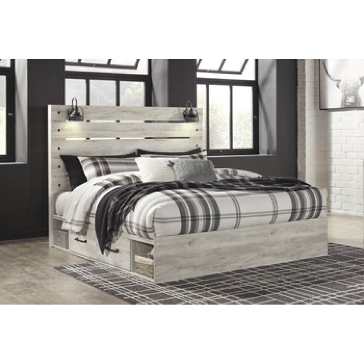 0fff7db6451f1984945ebd9f3116c53e Cambeck King Panel Bed with 2 Storage Drawers - Image 1
