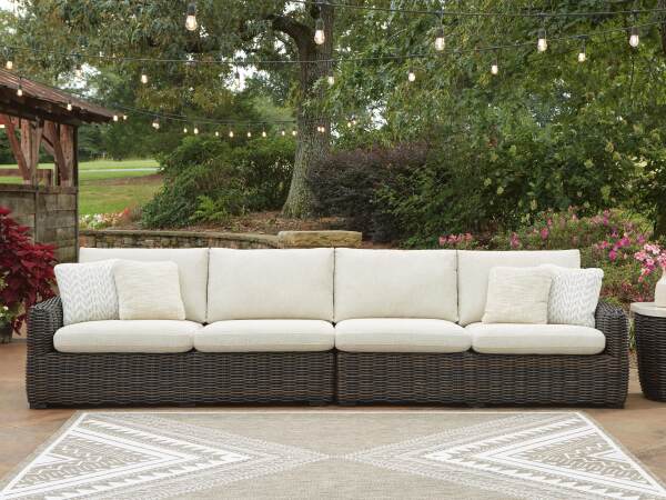 Kimora Outdoor Right and Left-arm Facing Loveseat with Cushion (Set of 2) - Image 3