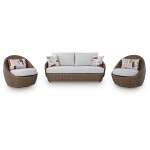 Double Point Outdoor Loveseat/2 Swivel Chairs (Set of 3) - Image 2