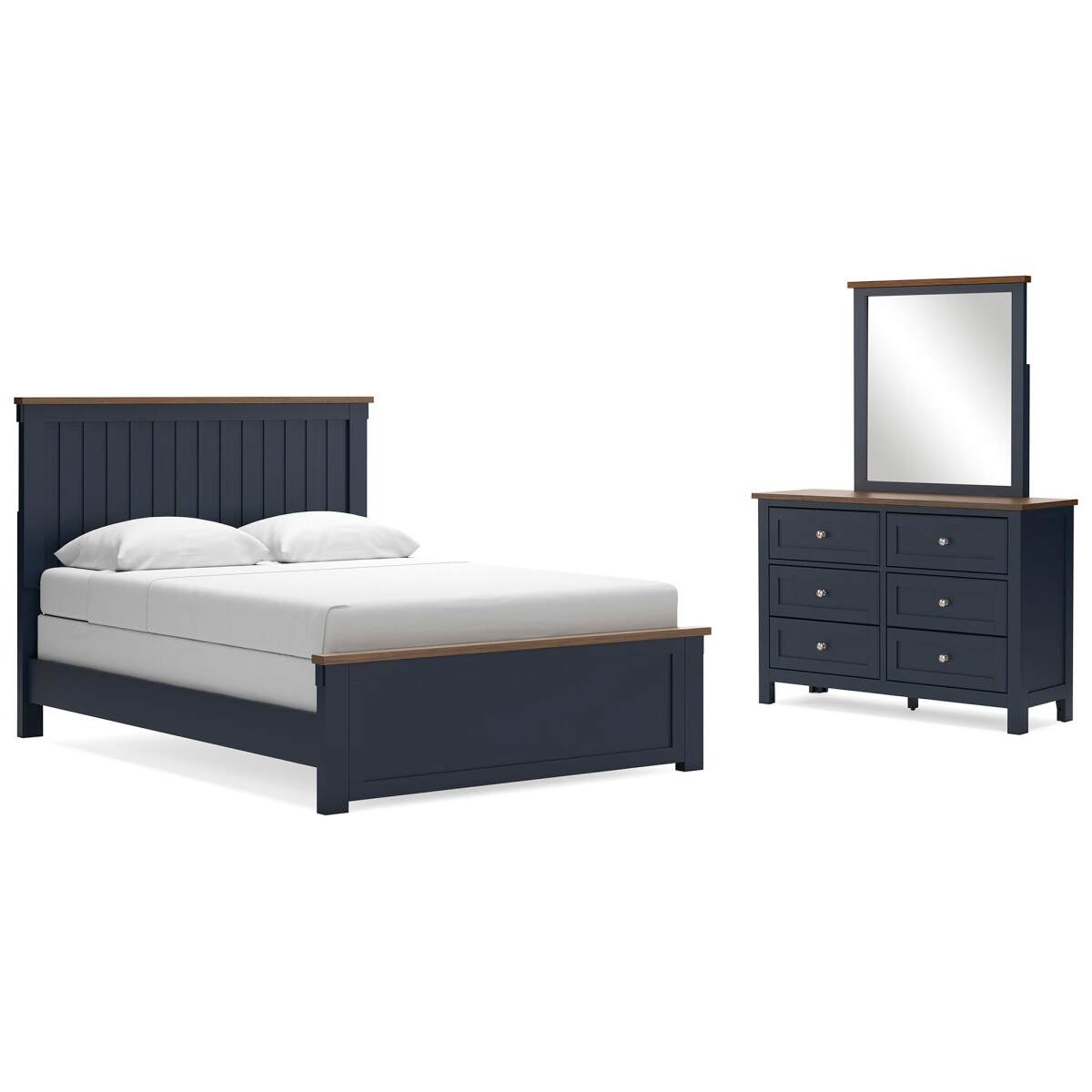 12e9d9ecc4b585d2a7484b11c9cbe9ad Landocken Queen Panel Bed, Dresser and Mirror - Image 1