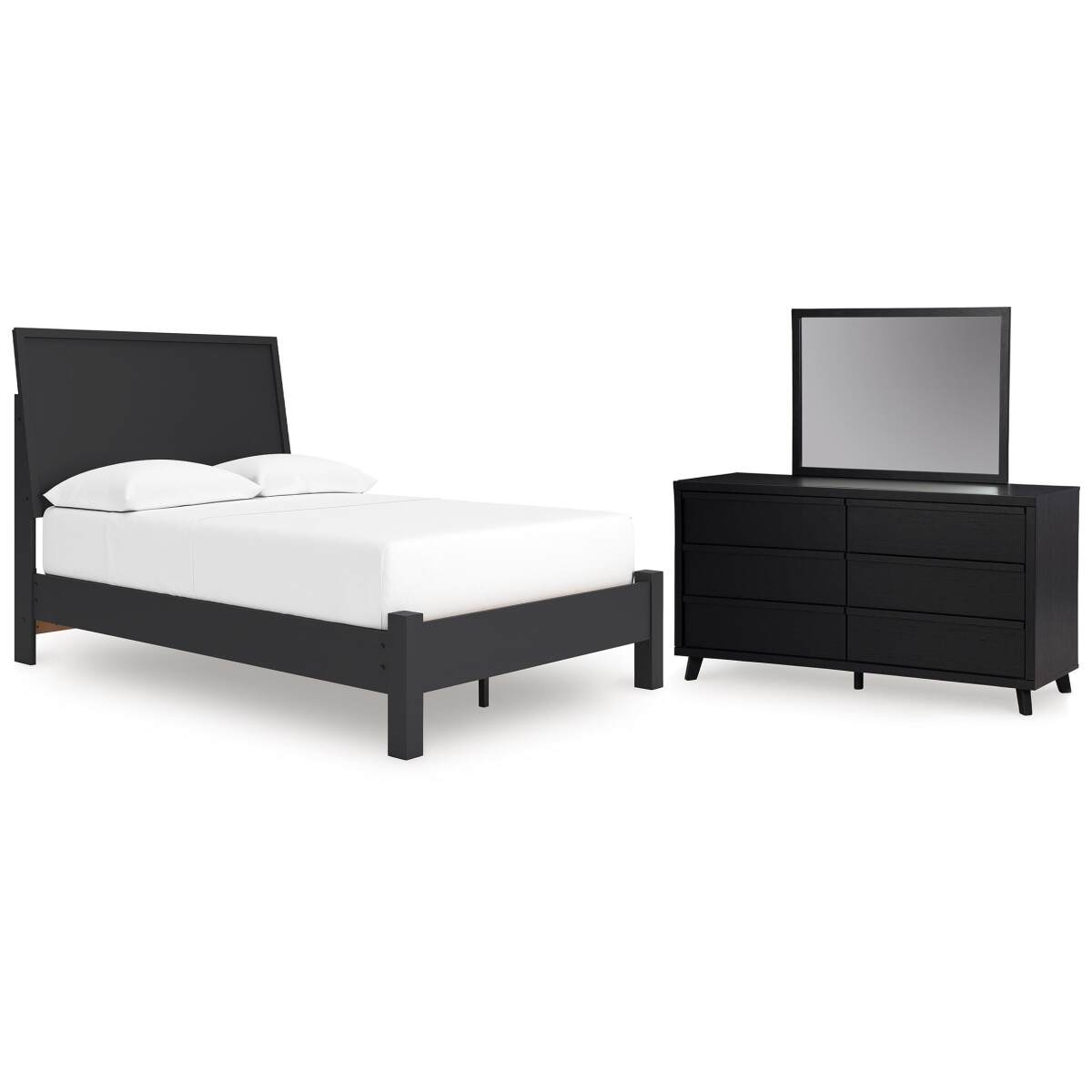 12f30f8e47af33f925586b8a3f3351ee Danziar Full Panel Bed, Dresser and Mirror - Image 1